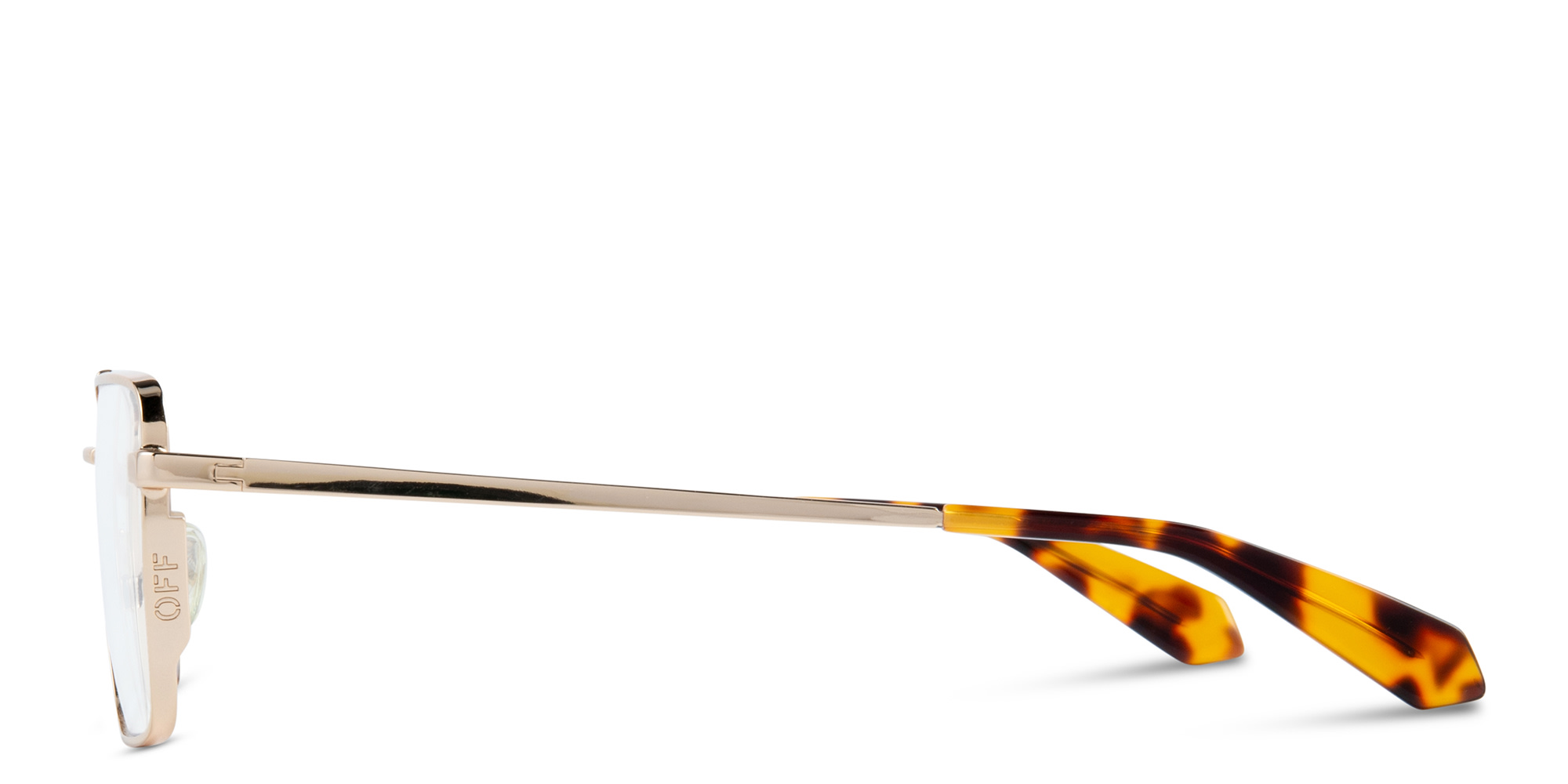 Shop OFF WHITE Style 66 Unisex Wide Rectangle Eyeglasses in Gold online.