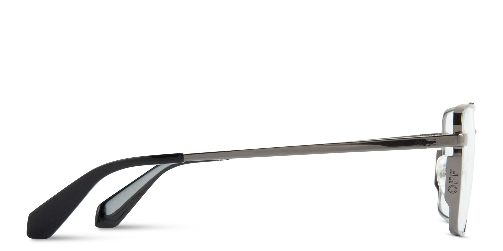 Shop OFF WHITE Style 66 Unisex Wide Rectangle Eyeglasses in Gunmetal online.
