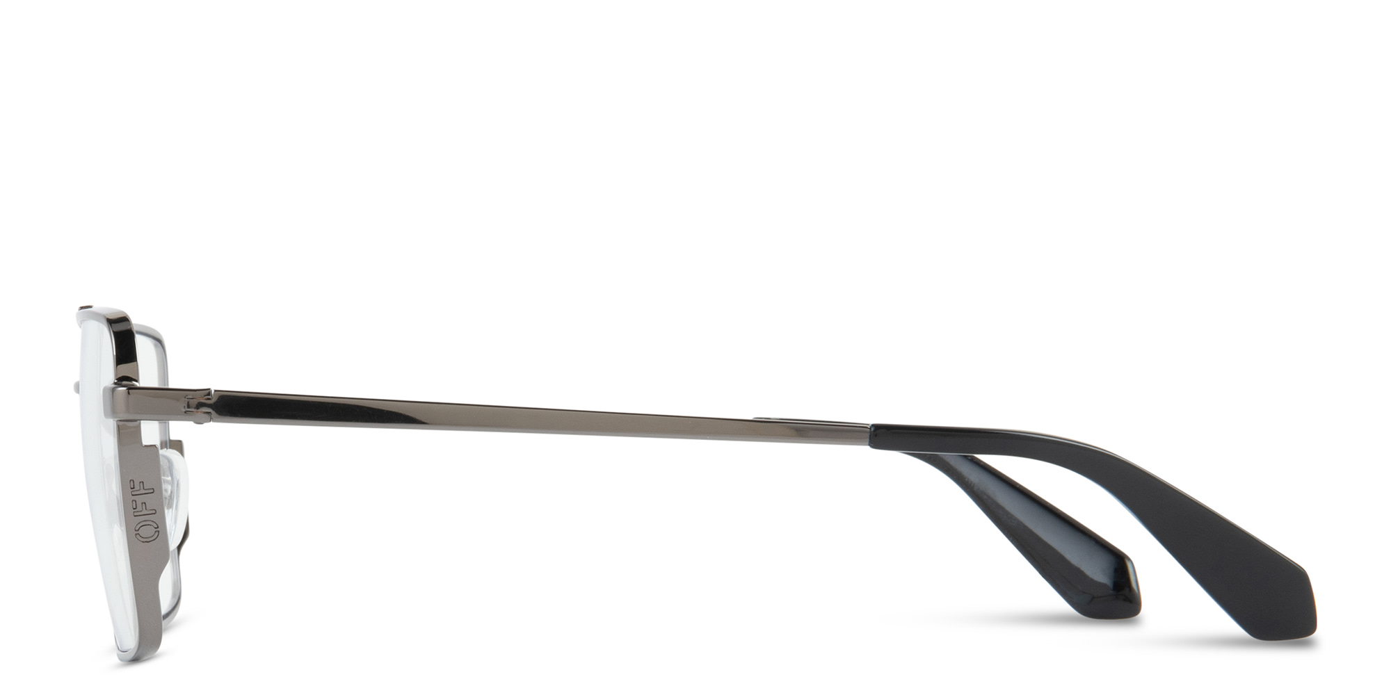 Shop OFF WHITE Style 66 Unisex Wide Rectangle Eyeglasses in Gunmetal online.