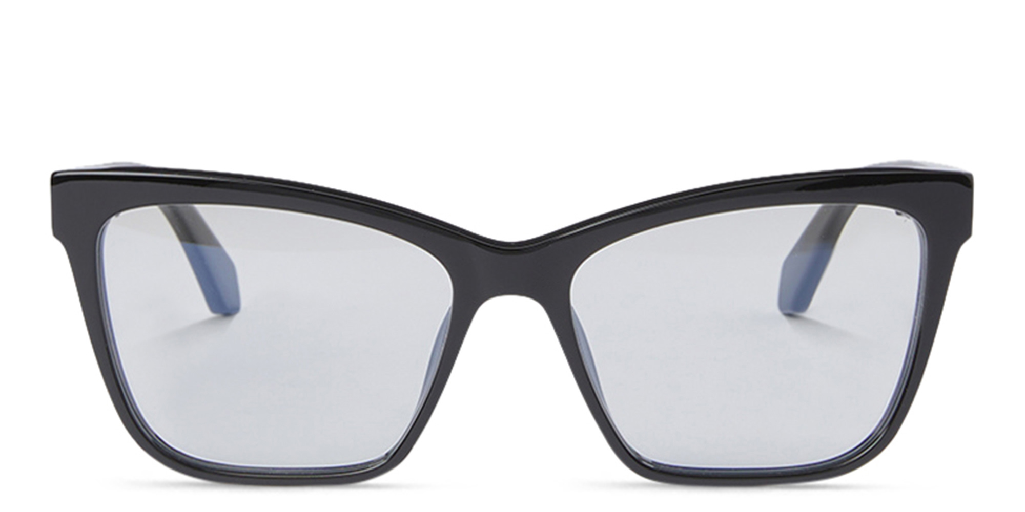 Shop OFF WHITE Style 67 Unisex Wide Cat-Eye Eyeglasses in Black online.
