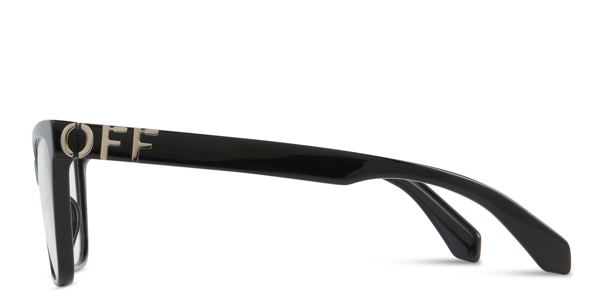 Shop OFF WHITE Style 67 Unisex Wide Cat-Eye Eyeglasses in Black online.