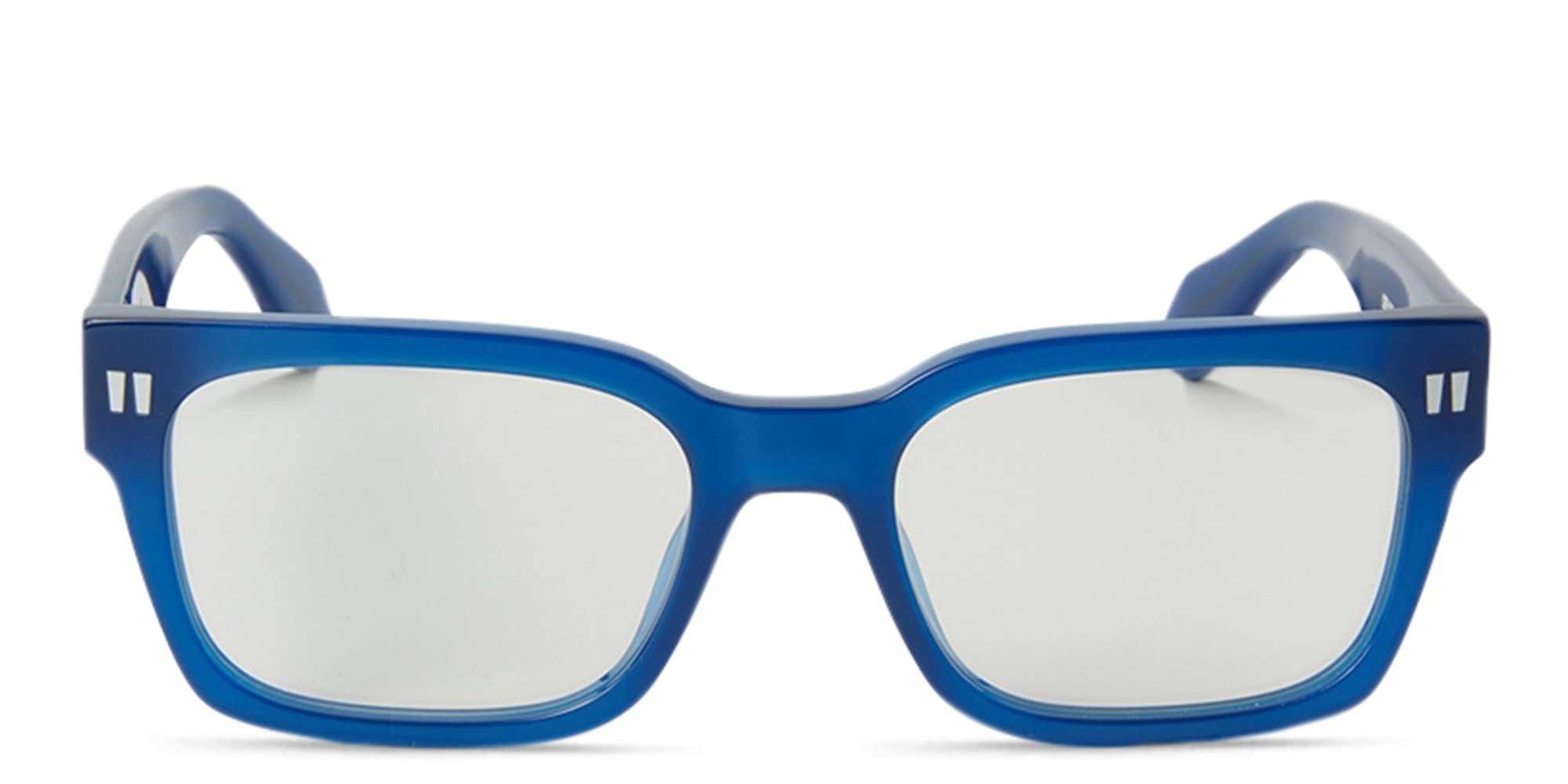 OFF WHITE Style 53 Unisex Wide Square Eyeglasses in Blue – Product Photo 1