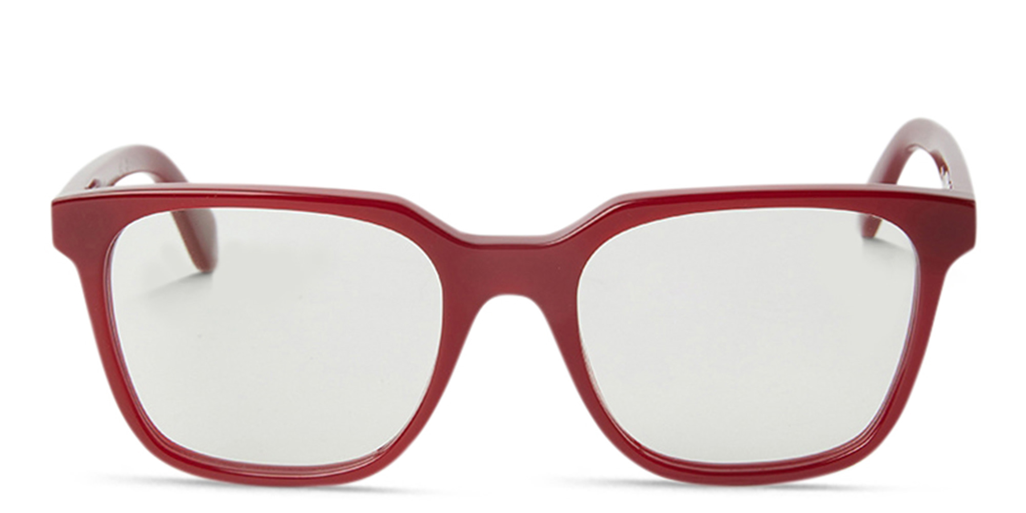 Shop OFF WHITE Style 38 Unisex Square Eyeglasses in Burgundy online.