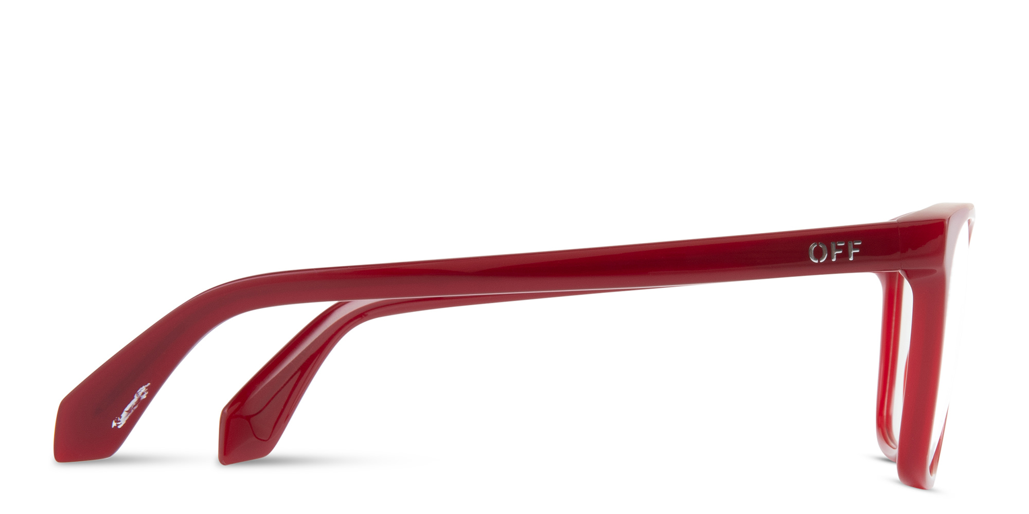 Shop OFF WHITE Style 38 Unisex Square Eyeglasses in Burgundy online.