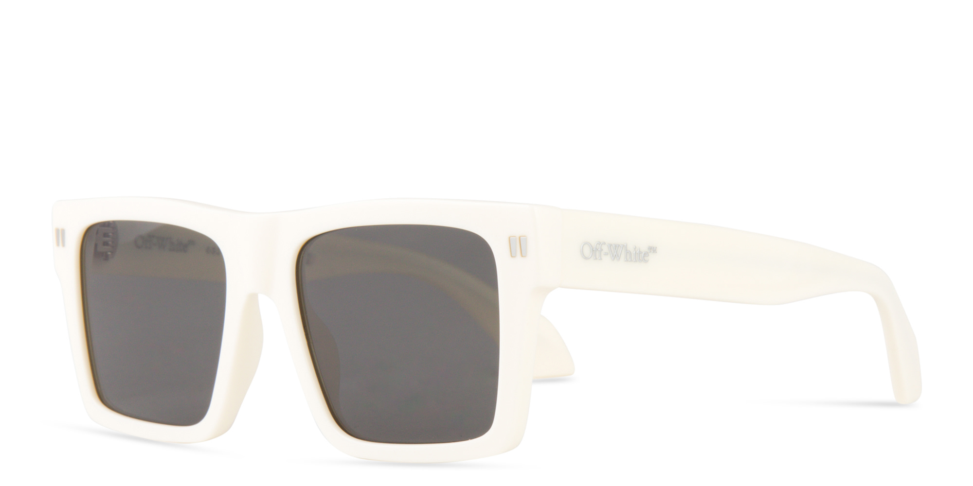 Shop OFF WHITE Lawton Unisex Square Sunglasses in White online.