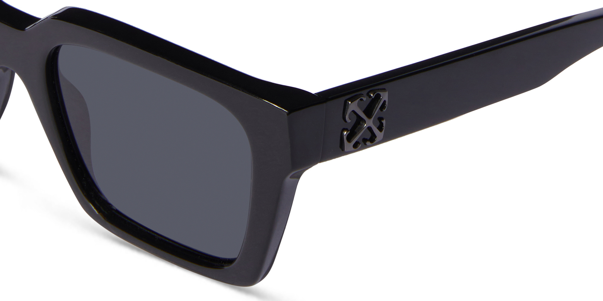 Shop OFF WHITE Branson Unisex Rectangle Sunglasses in Black online.