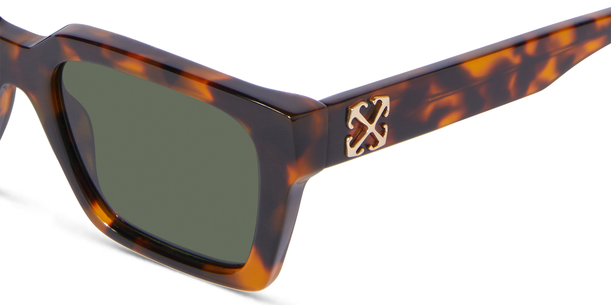 OFF WHITE Branson Unisex Rectangle Sunglasses in Havana – Product Photo 3