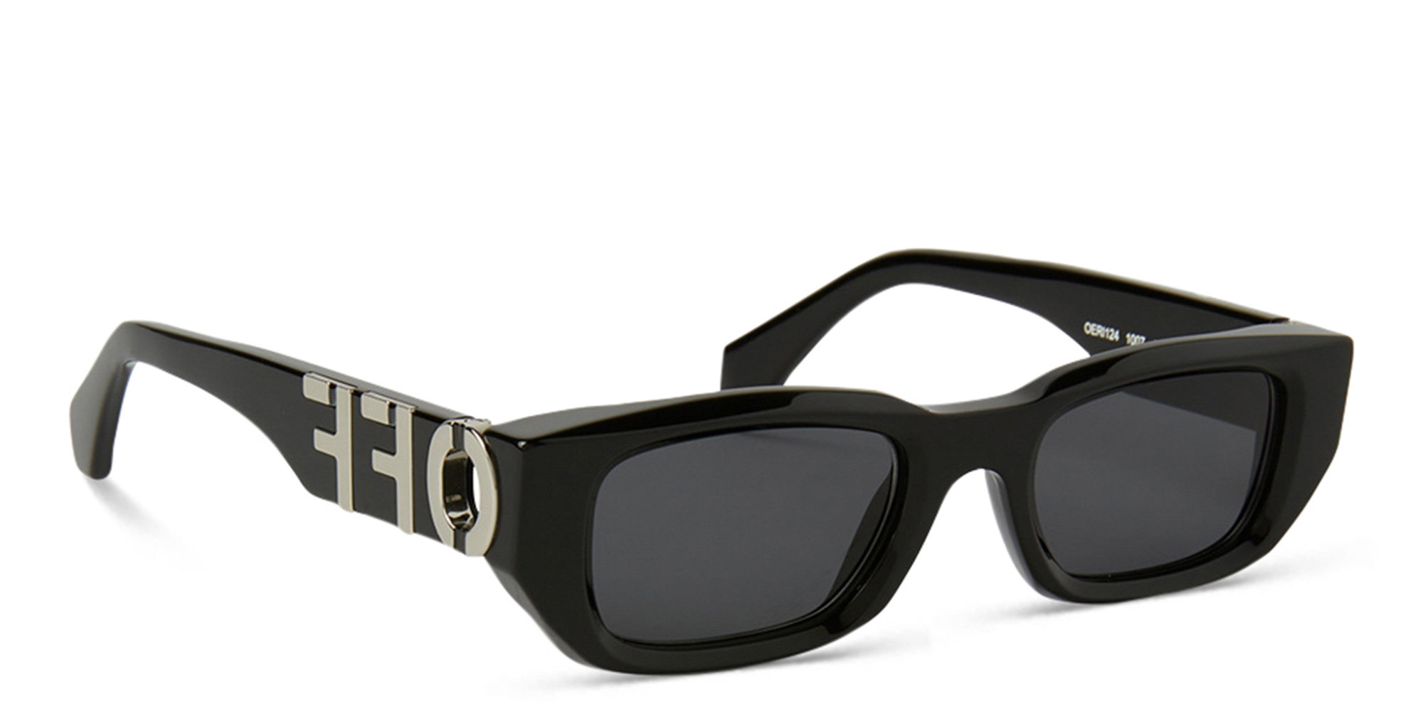 Shop OFF WHITE Fillmore Unisex Rectangle Sunglasses in Black online.