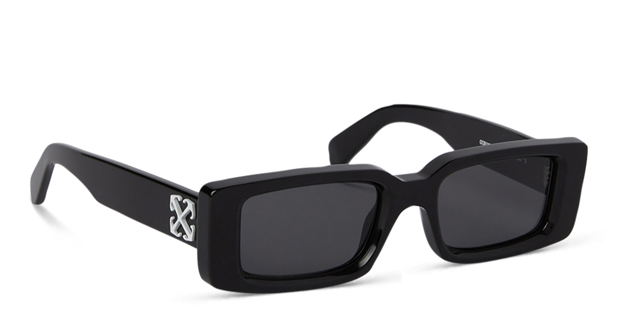 Shop OFF WHITE Arthur Unisex Rectangle Sunglasses in Black online.
