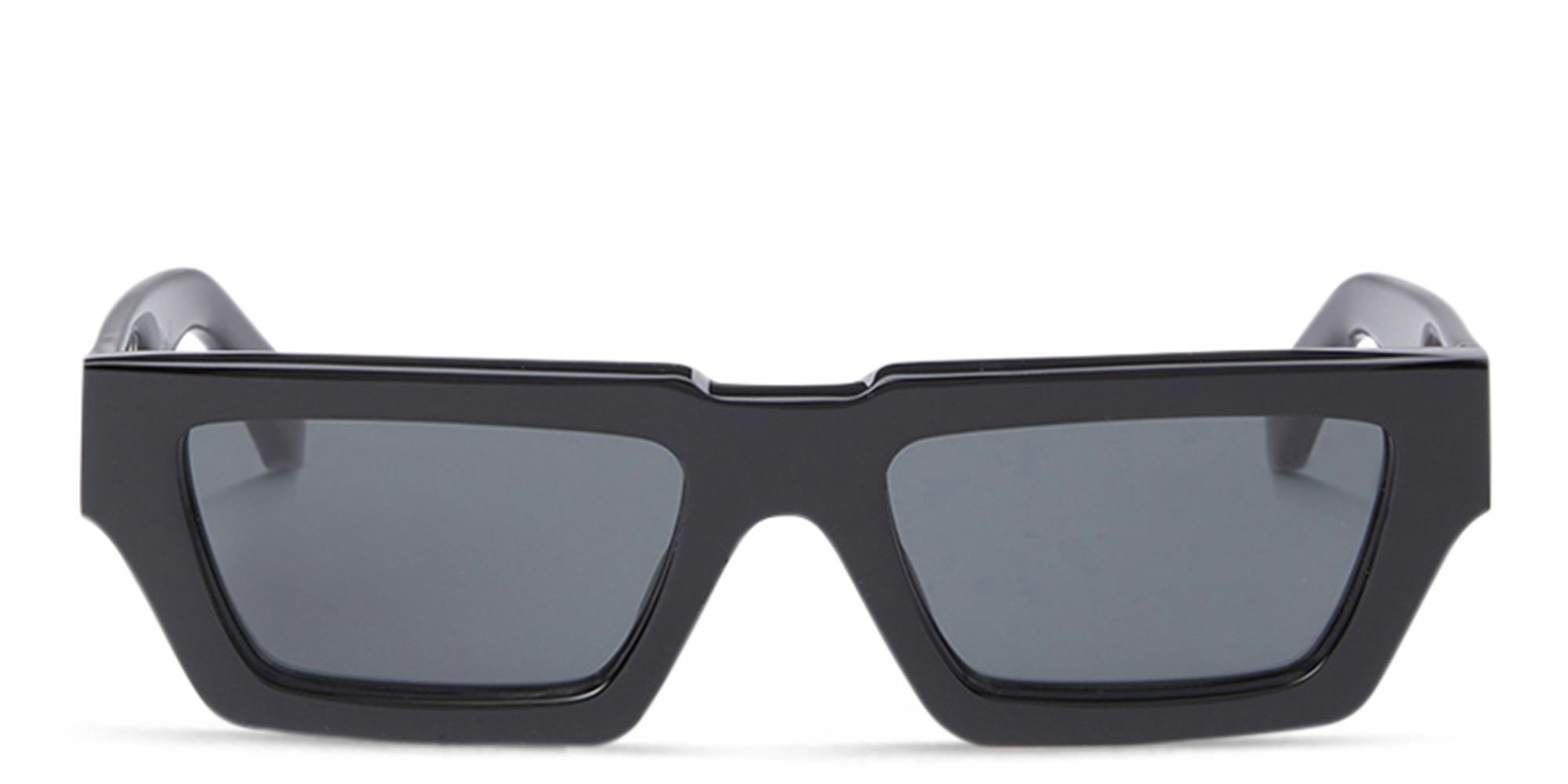 Shop OFF WHITE Manchester Unisex Rectangle Sunglasses in Black online.
