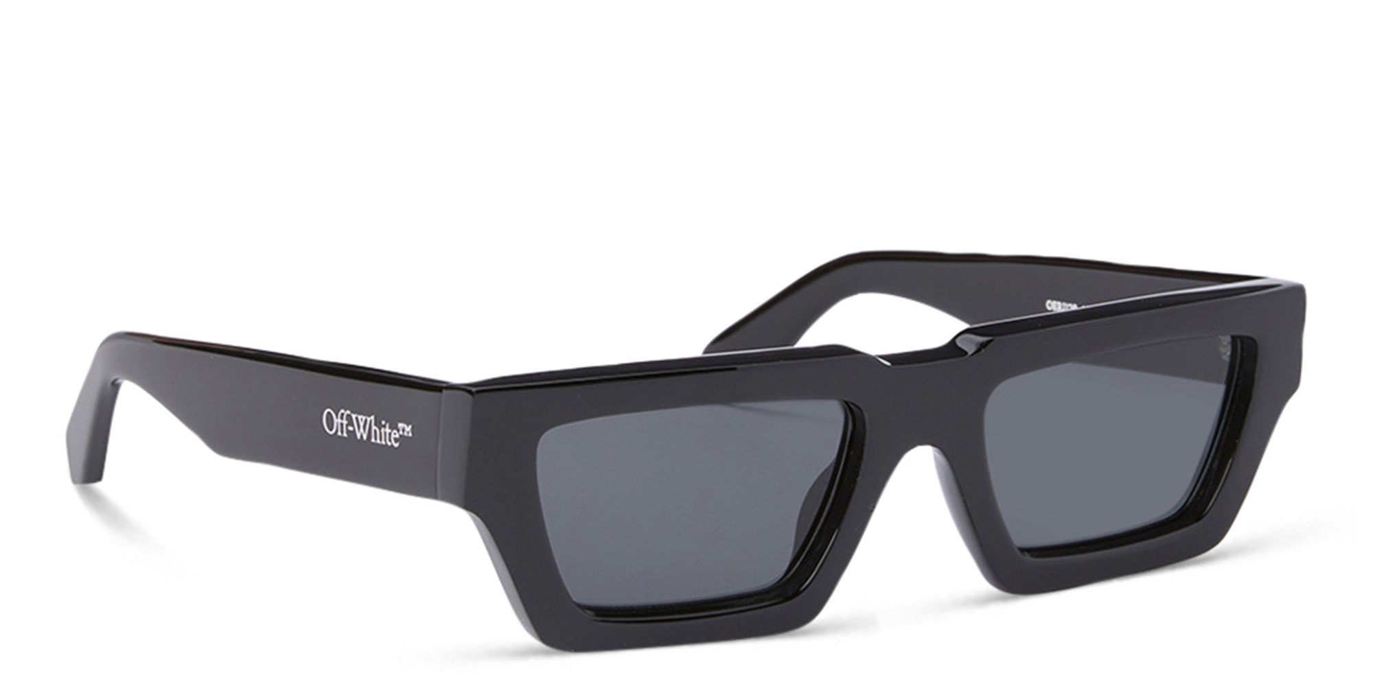Shop OFF WHITE Manchester Unisex Rectangle Sunglasses in Black online.