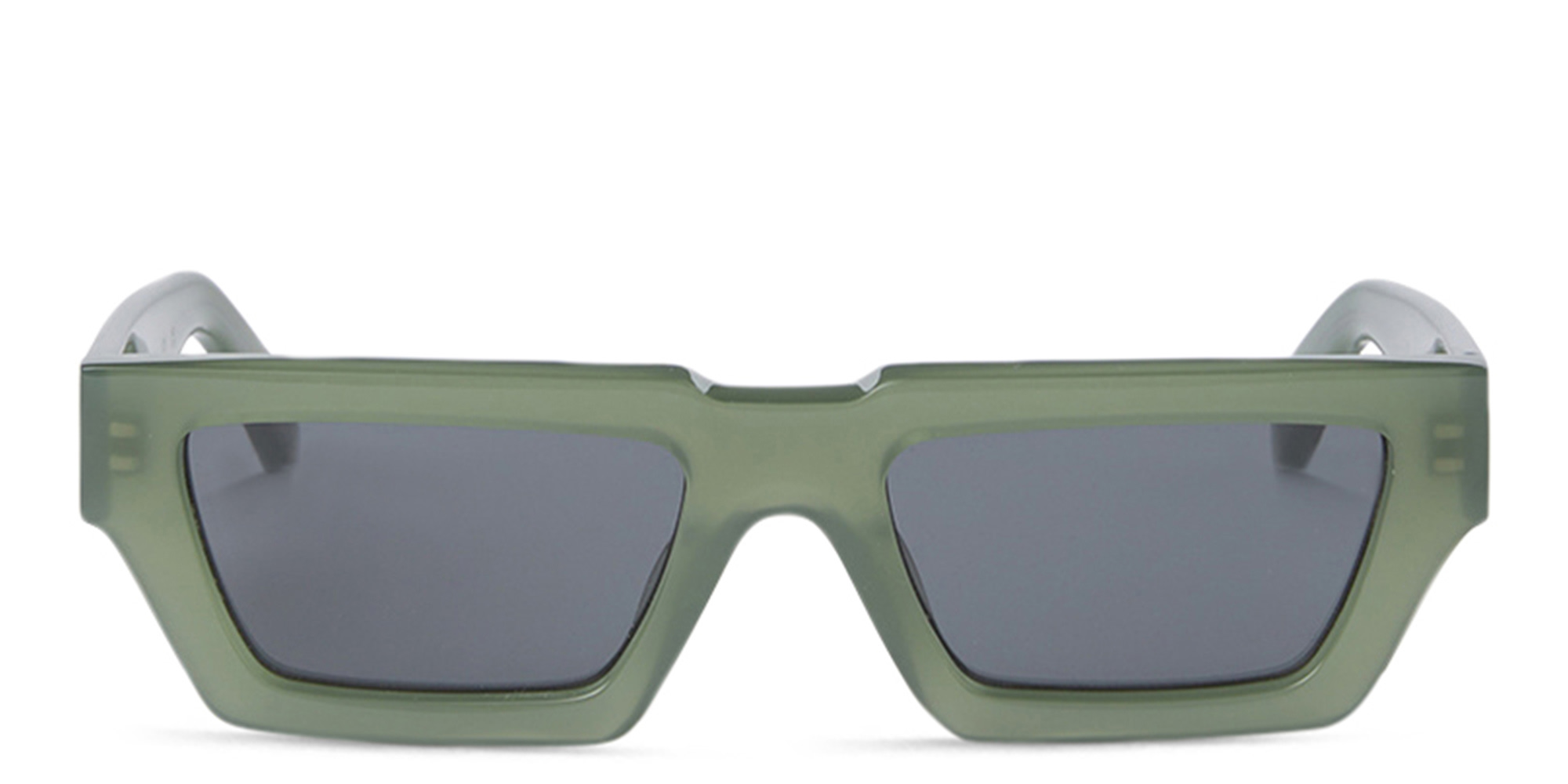 Shop OFF WHITE Manchester Unisex Rectangle Sunglasses in Green online.
