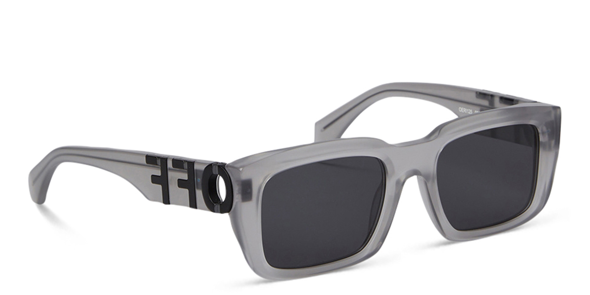 Shop OFF WHITE Hays Unisex Rectangle Sunglasses in Grey online.
