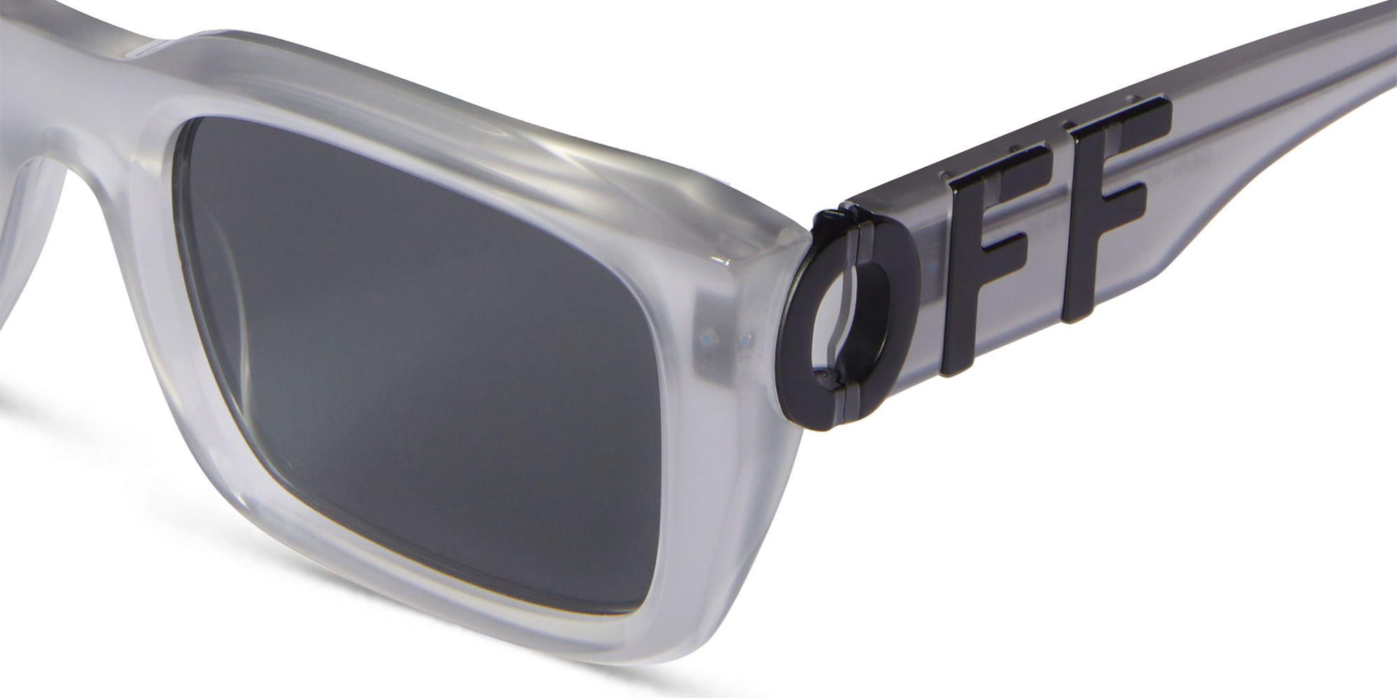 Shop OFF WHITE Hays Unisex Rectangle Sunglasses in Grey online.