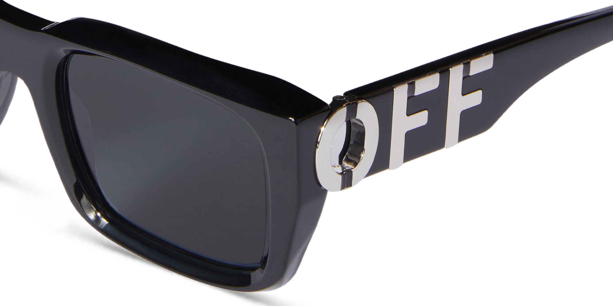 Shop OFF WHITE Hays Unisex Rectangle Sunglasses in Black online.