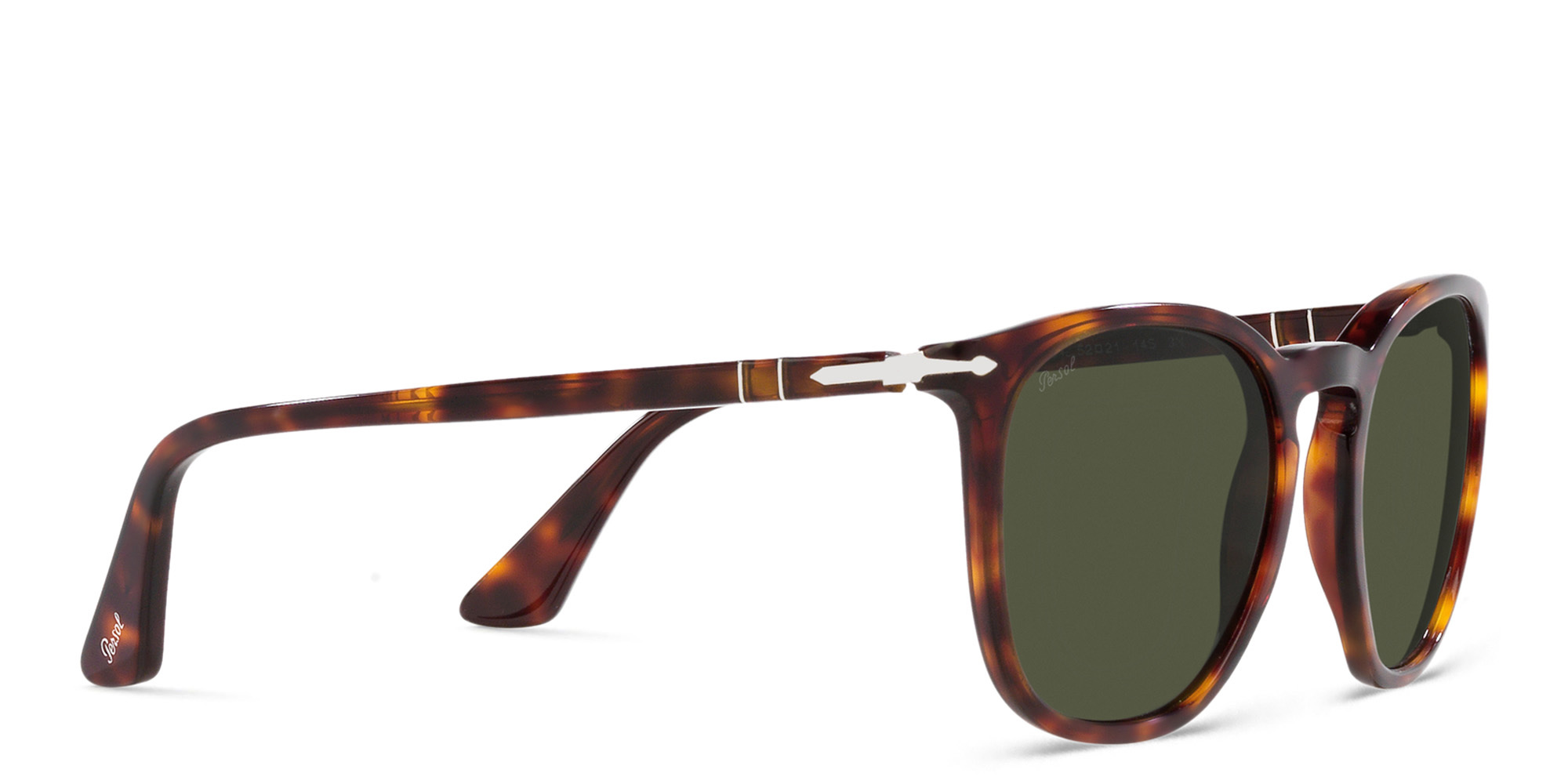 Shop PERSOL Round Sunglasses in Havana online.