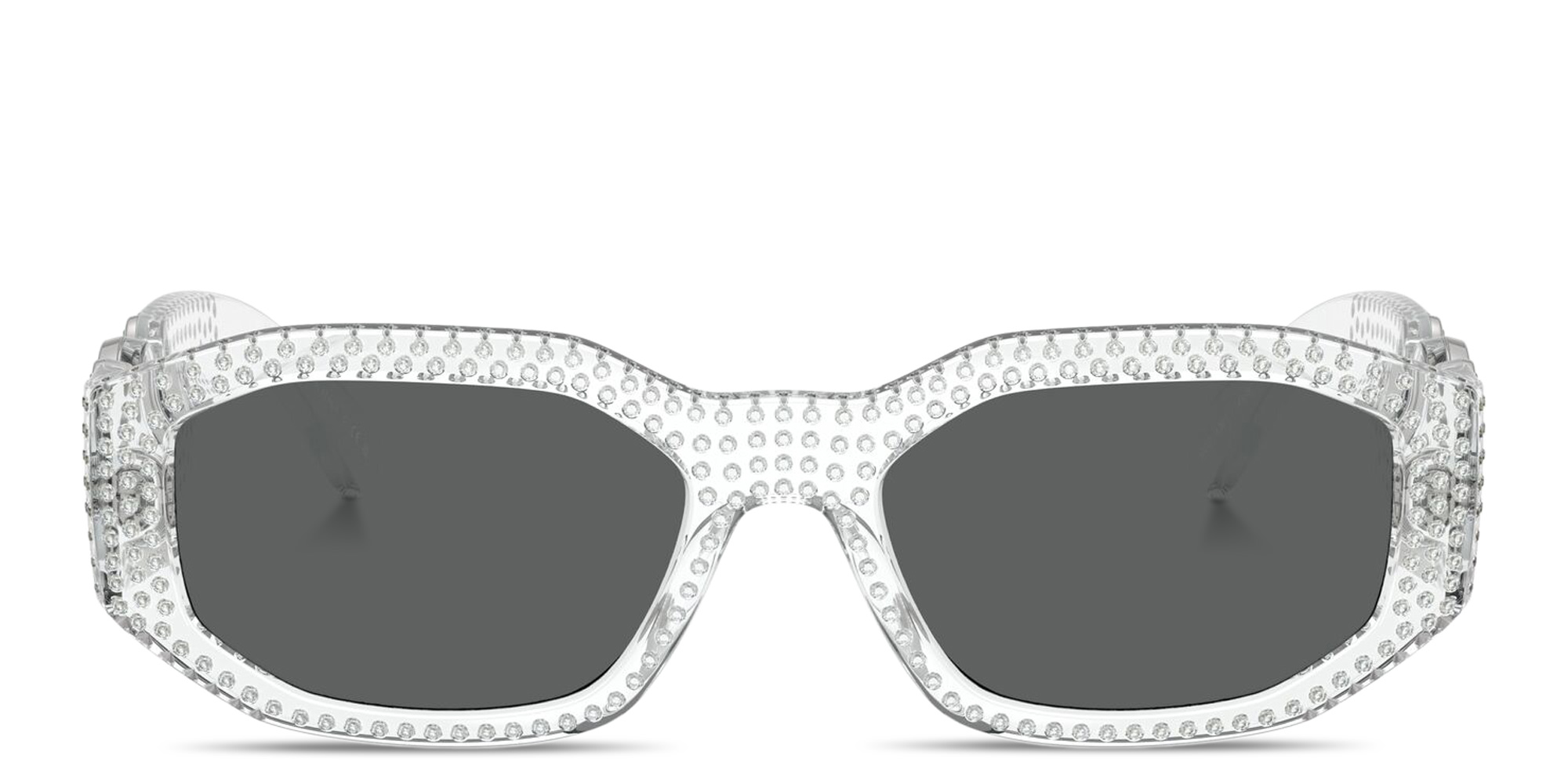 VERSACE Medusa Biggie Irregular Sunglasses in Clear – Product Photo 1