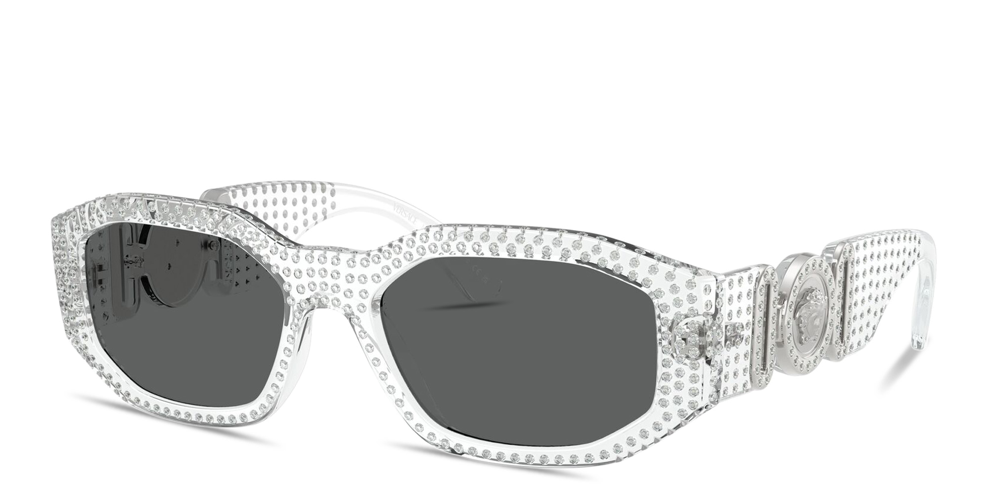 VERSACE Medusa Biggie Irregular Sunglasses in Clear – Product Photo 2