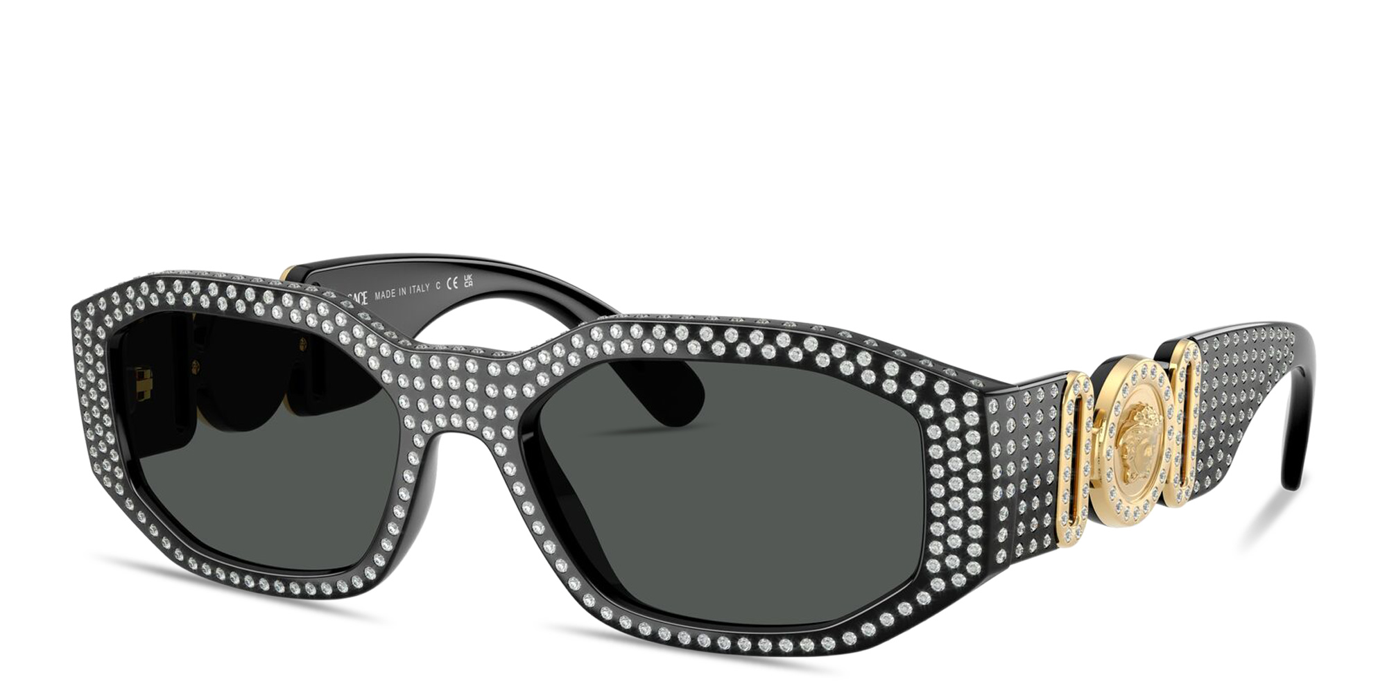 VERSACE Medusa Biggie Irregular Sunglasses in Black – Product Photo 2