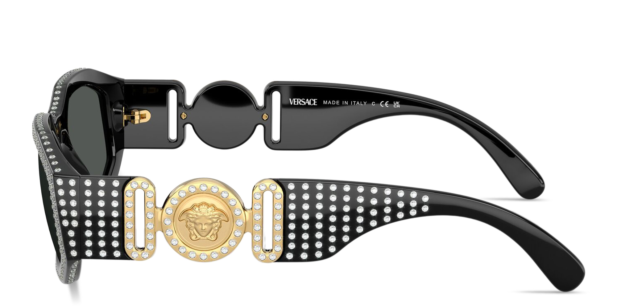 VERSACE Medusa Biggie Irregular Sunglasses in Black – Product Photo 3