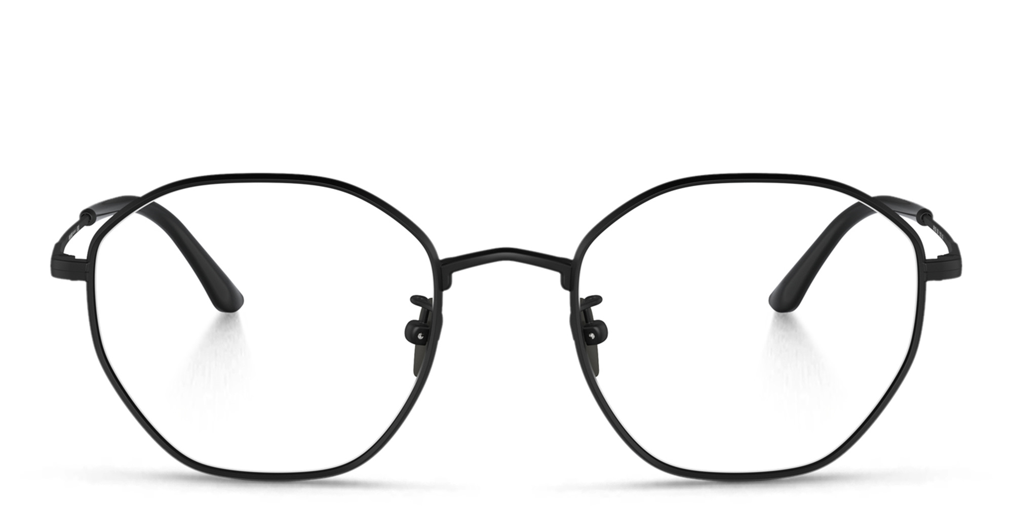 Shop GIORGIO ARMANI Irregular Eyeglasses in Matte Black online.