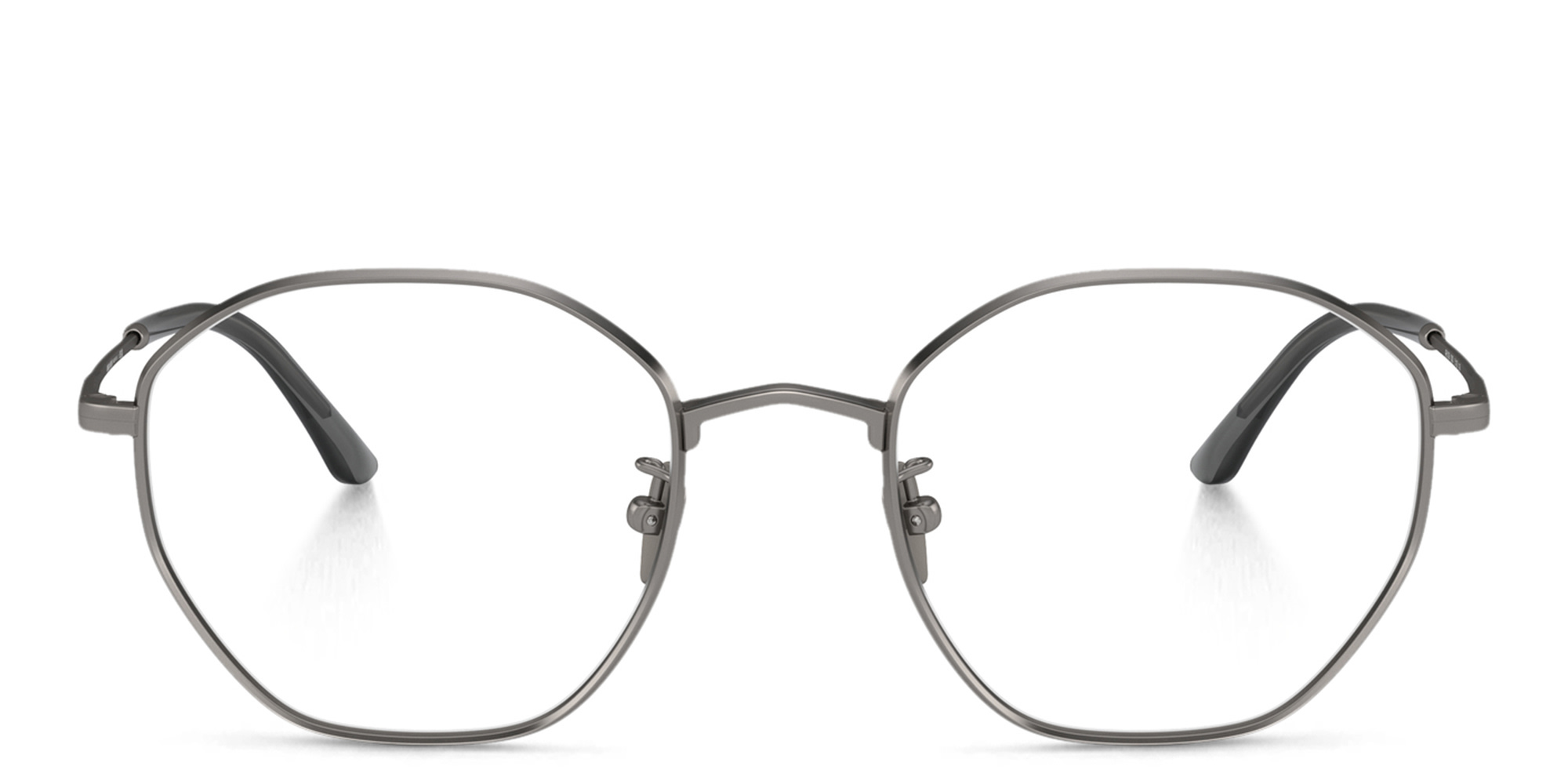 Shop GIORGIO ARMANI Irregular Eyeglasses in Matte Gunmetal online.