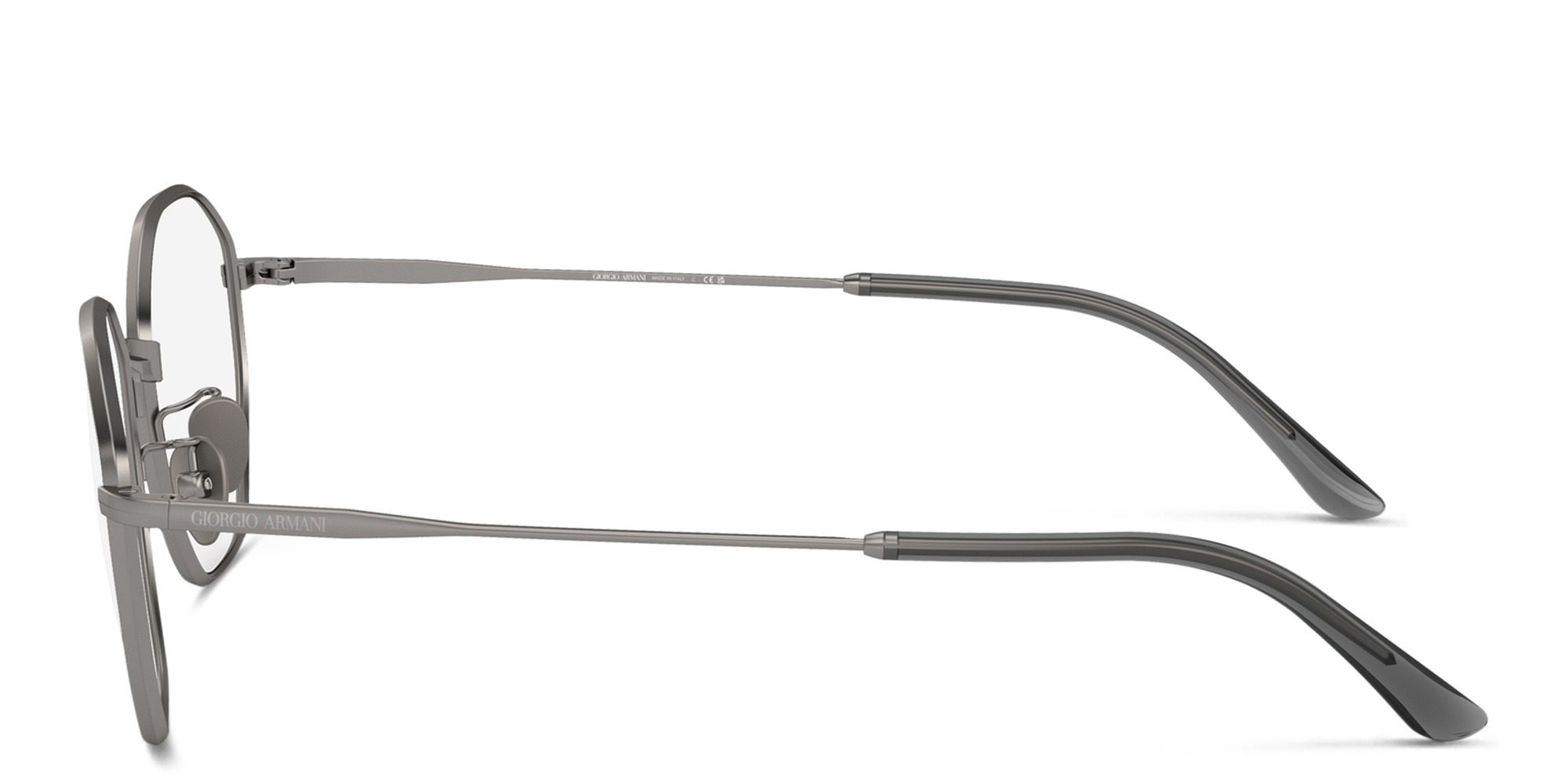 Shop GIORGIO ARMANI Irregular Eyeglasses in Matte Gunmetal online.