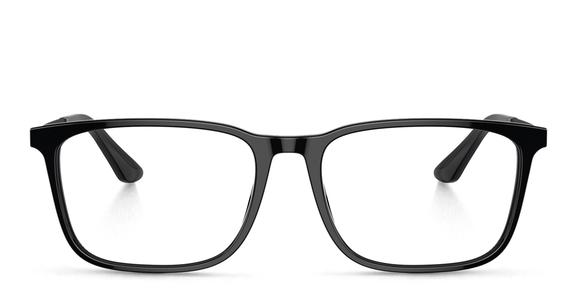 GIORGIO ARMANI Wide Rectangle Eyeglasses in Black – Product Photo 1