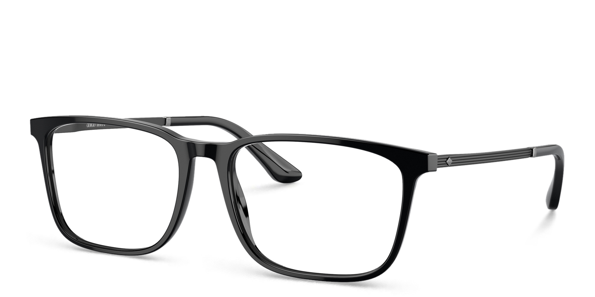 GIORGIO ARMANI Wide Rectangle Eyeglasses in Black – Product Photo 2
