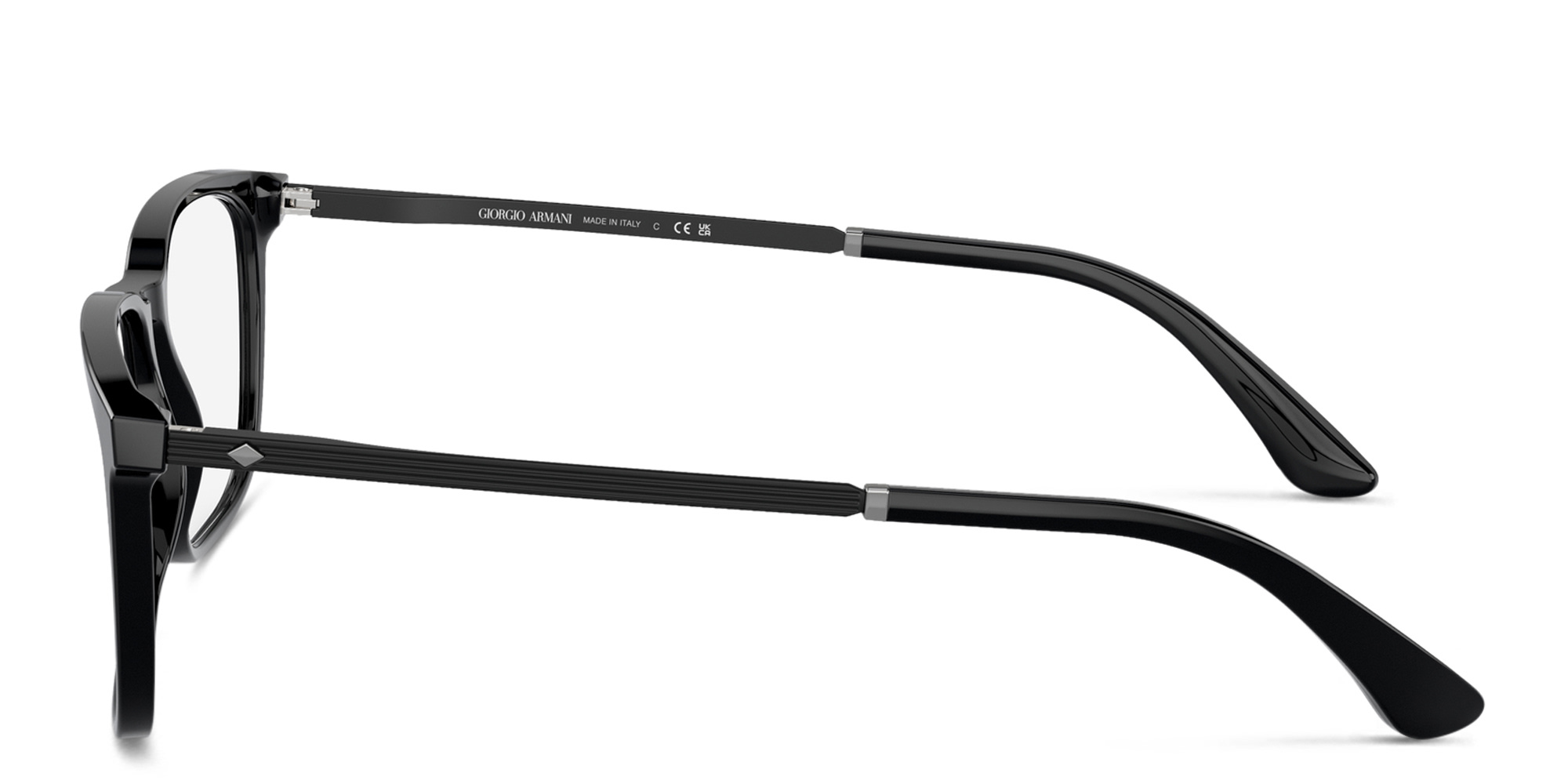 GIORGIO ARMANI Wide Rectangle Eyeglasses in Black – Product Photo 3