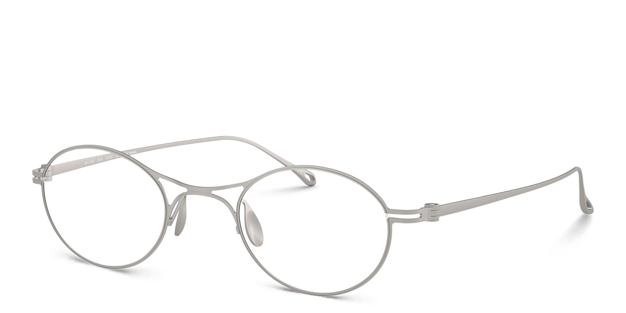 Shop GIORGIO ARMANI Double Dutch Oval Eyeglasses in Matte Silver online.