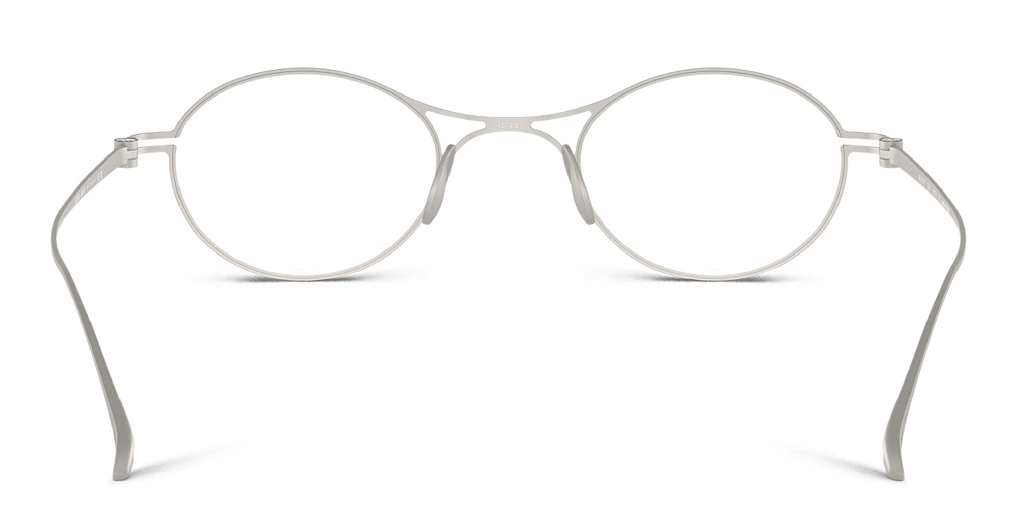 Shop GIORGIO ARMANI Double Dutch Oval Eyeglasses in Matte Silver online.