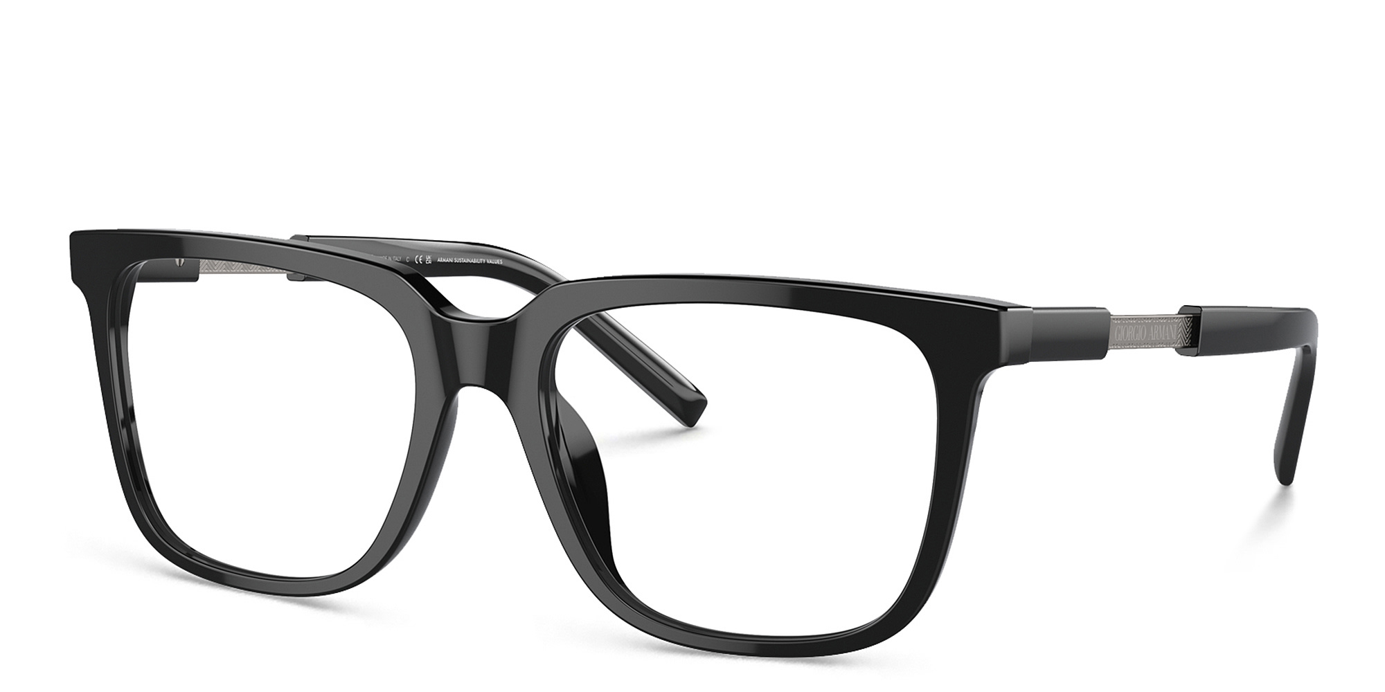GIORGIO ARMANI Rectangle Eyeglasses in Black – Product Photo 2