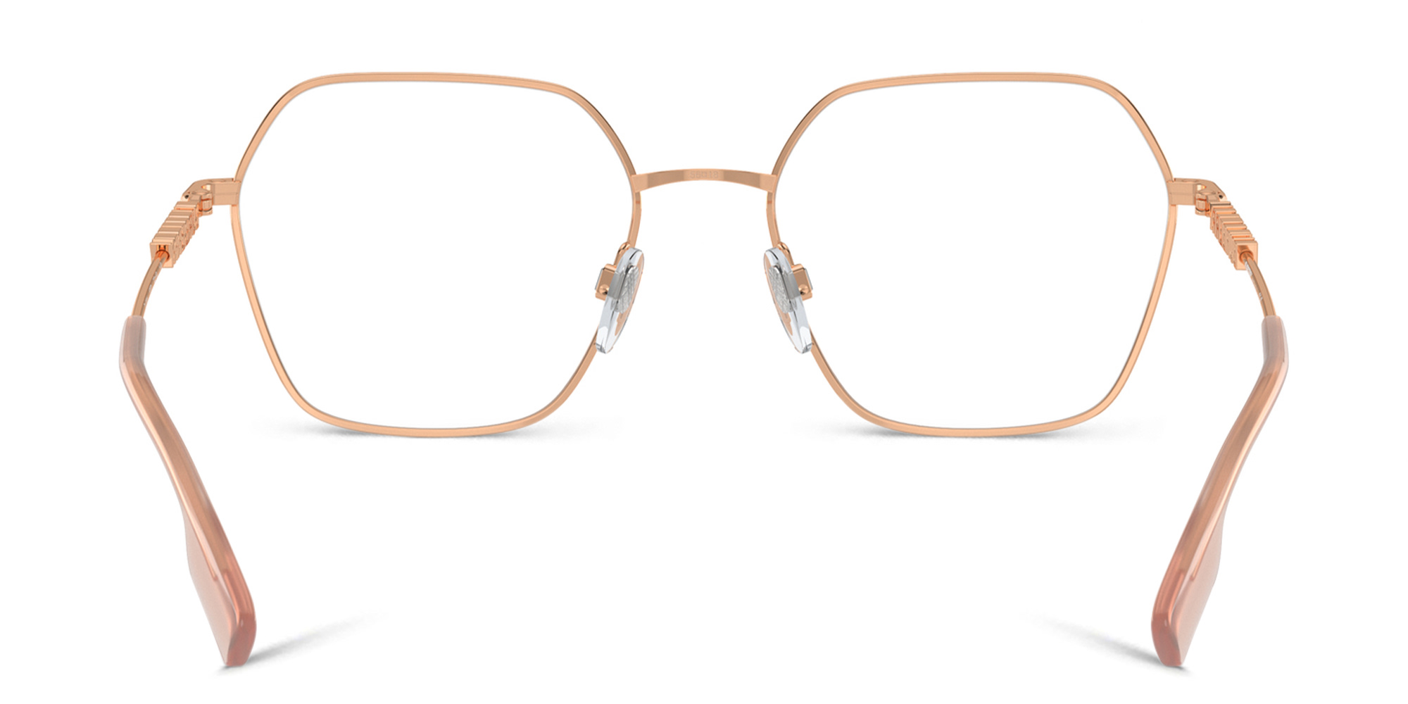 تسوق نظارات طبية غير منتظمة بشعار العلامة بربري بلون ذهبي وردي أونلاين.