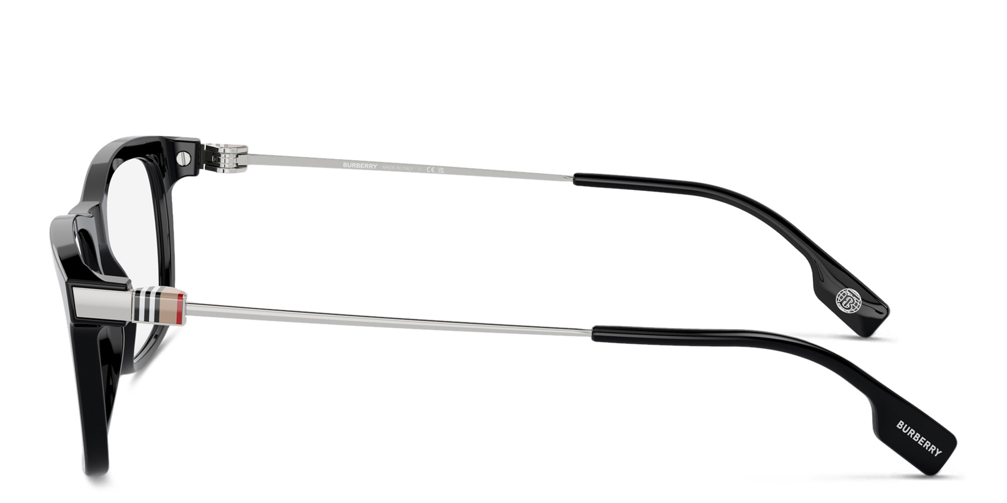 BURBERRY Rectangle Eyeglasses in Black – Product Photo 3