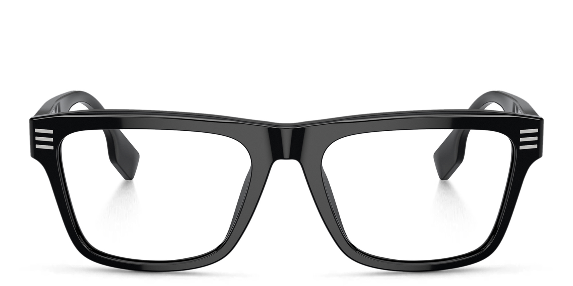 Shop BURBERRY Wide Square Eyeglasses in Black online.
