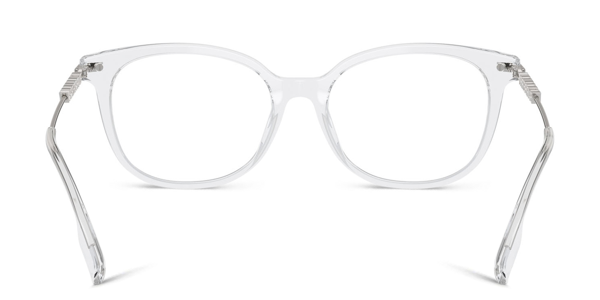 Shop BURBERRY Logo Square Eyeglasses in Trasparent online.