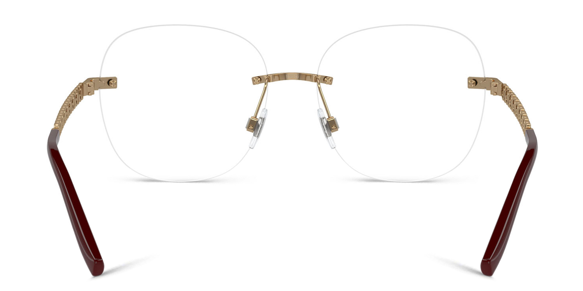 Shop Dolce & Gabbana Rimless Wide Panthos Eyeglasses in Copper online.