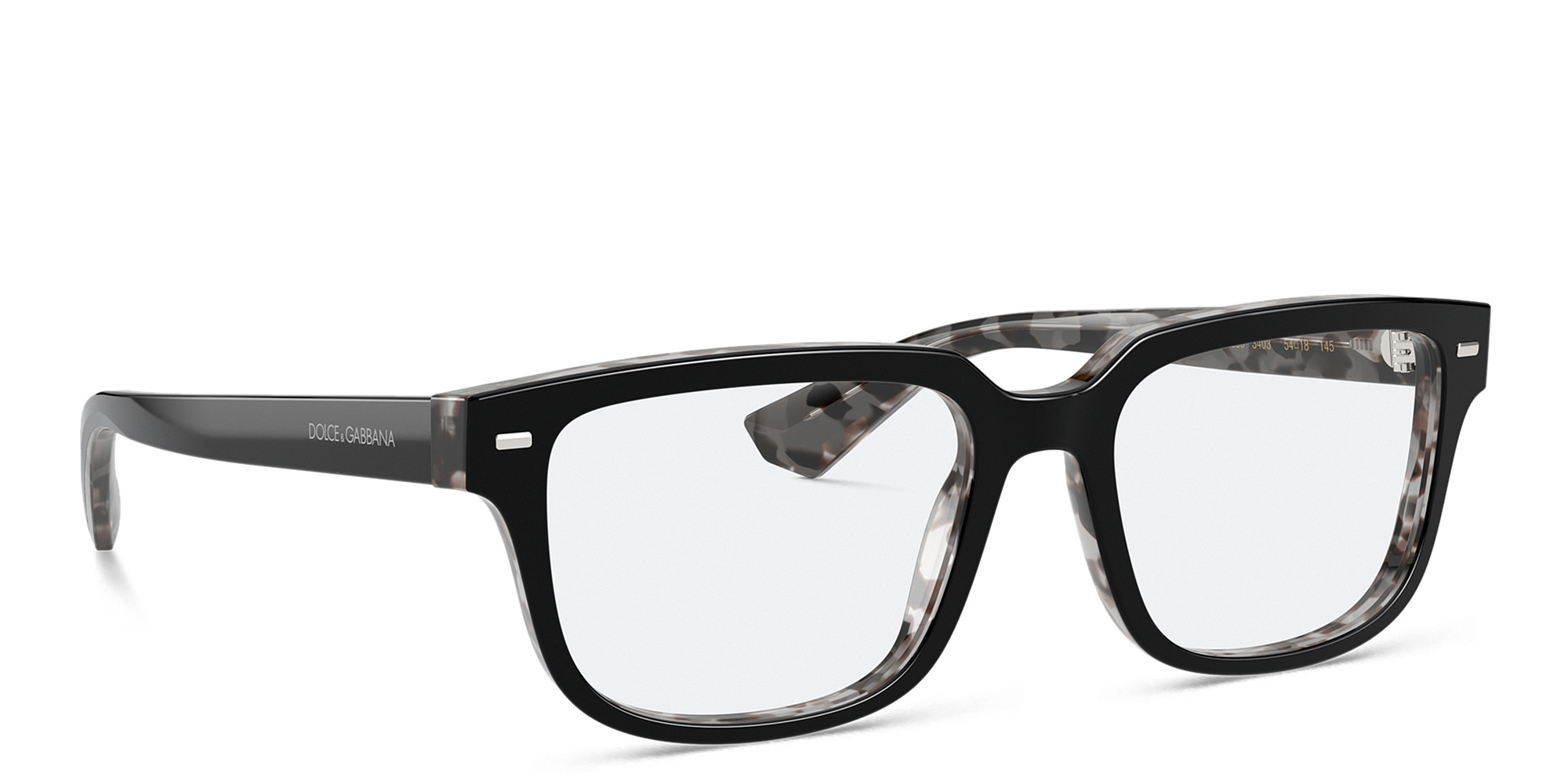 Shop Dolce & Gabbana Square Eyeglasses in Black online.