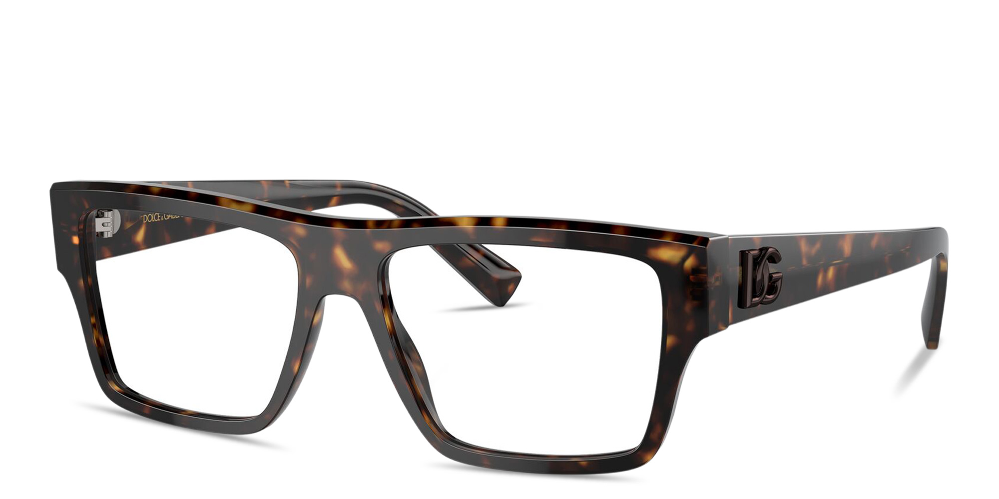 Shop Dolce & Gabbana DG Square Eyeglasses in Havana online.