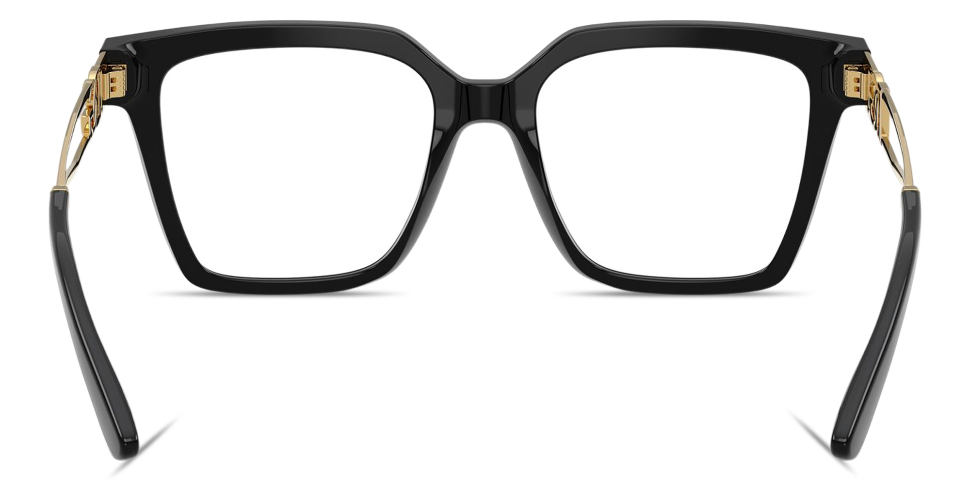 Shop Dolce & Gabbana DG Logo Square Eyeglasses in Black online.