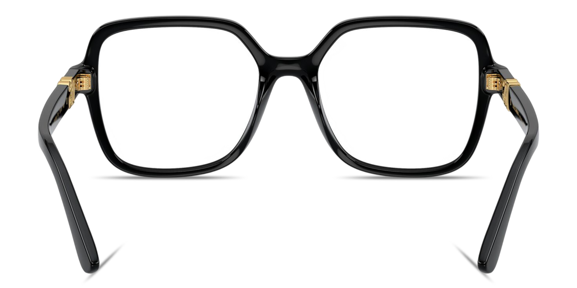 Shop Dolce & Gabbana DG Oversized Wide Square Eyeglasses in Black online.