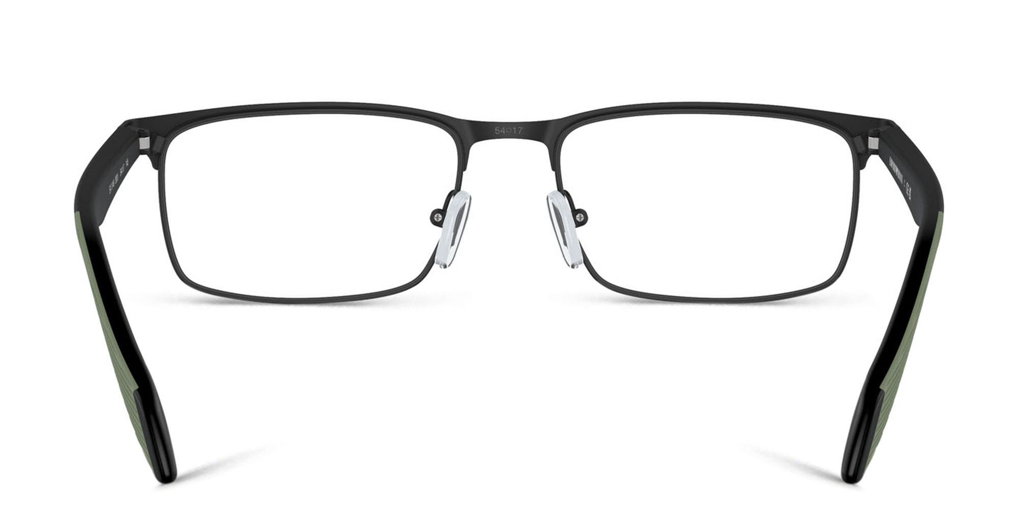 Shop Emporio Armani Wide Rectangle Eyeglasses in Matte Black online.