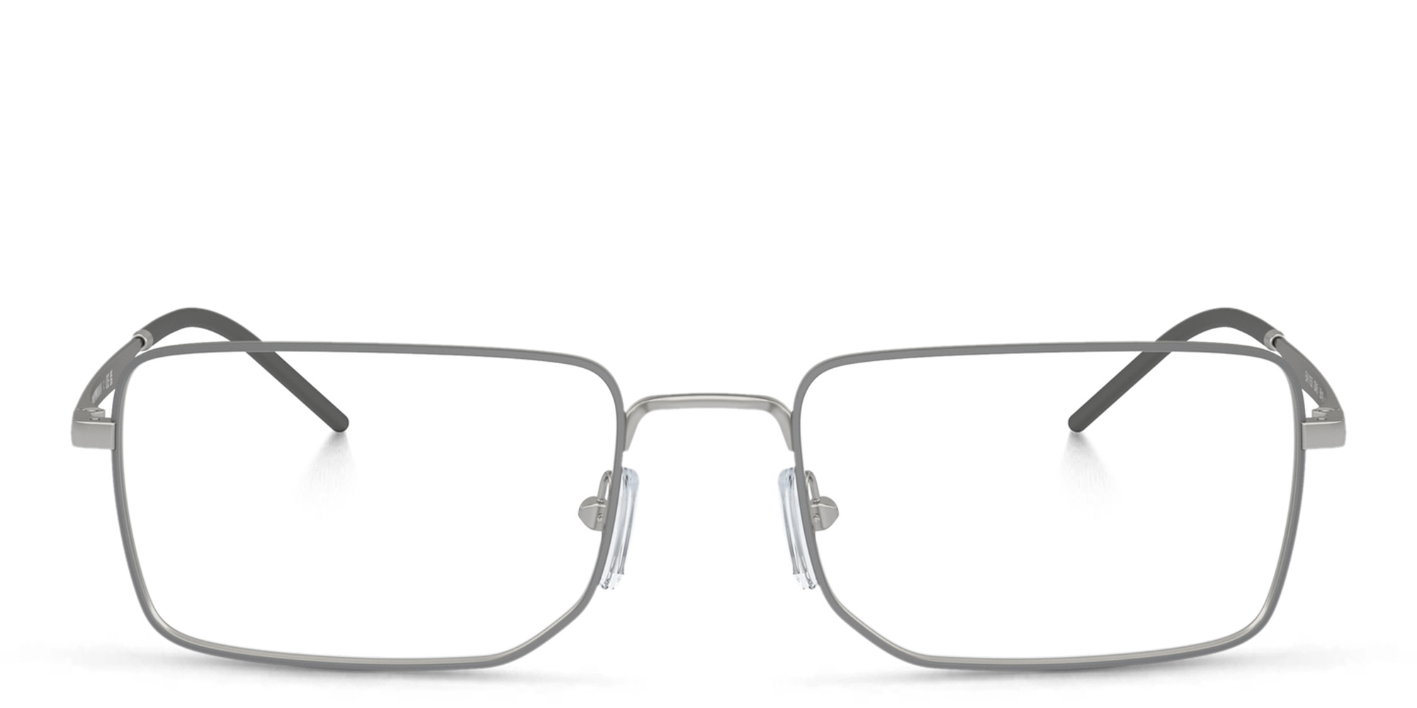 Emporio Armani Wide Rectangle Eyeglasses in Matte Silver – Product Photo 1