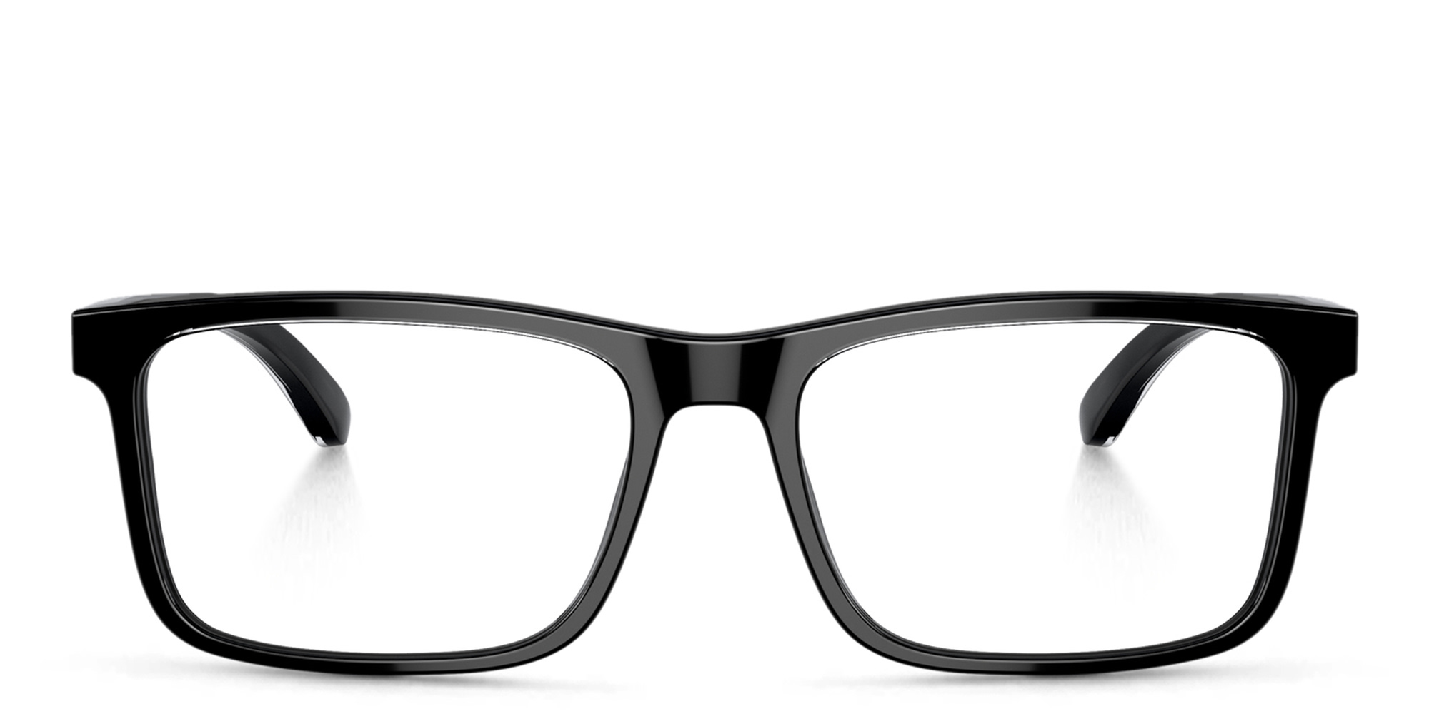 Shop Emporio Armani Wide Pillow Eyeglasses in Black online.