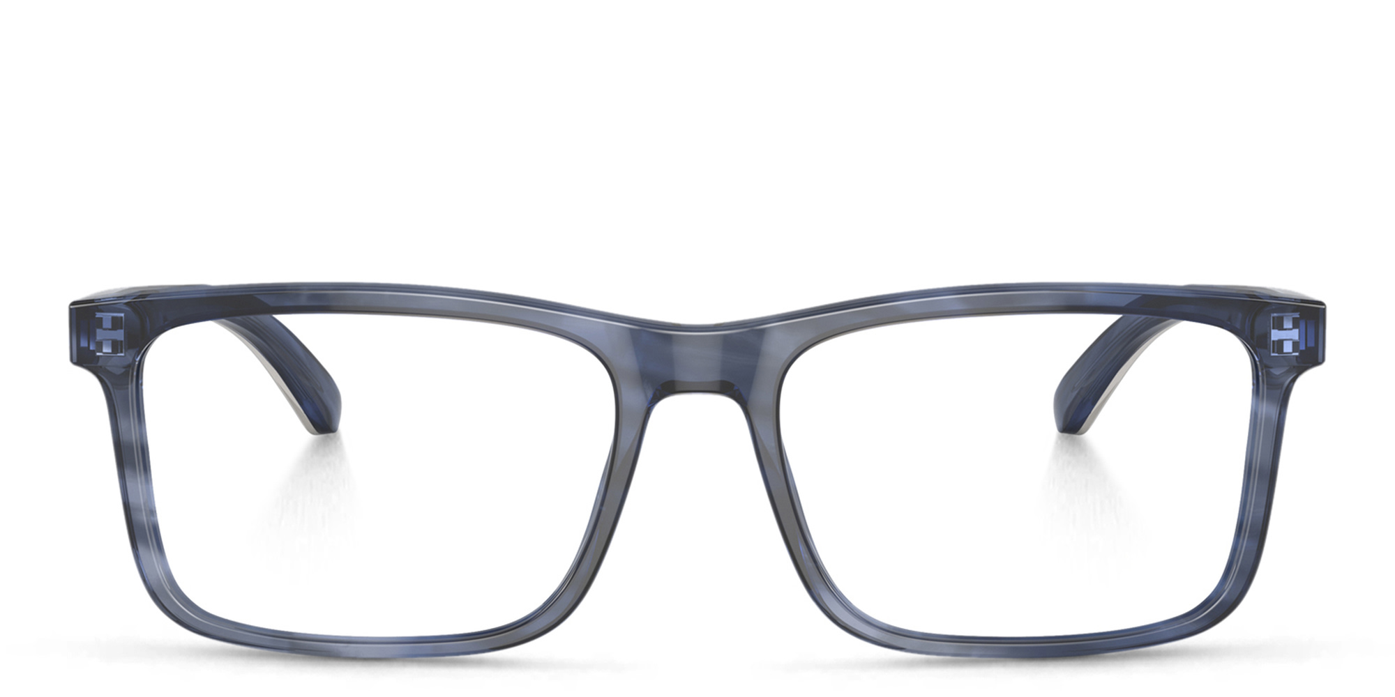 Shop Emporio Armani Square Eyeglasses in Blue online.