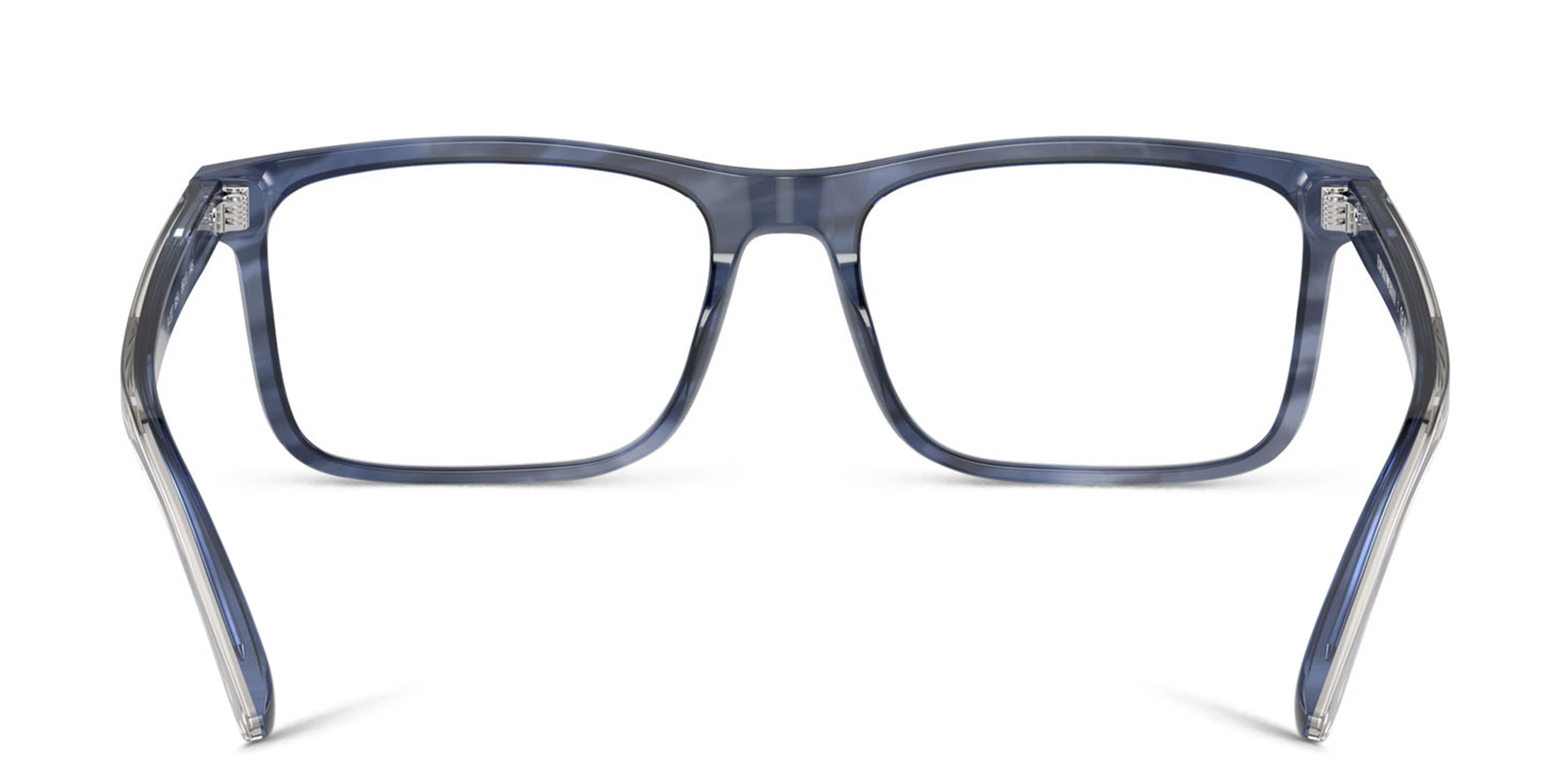 Shop Emporio Armani Wide Pillow Eyeglasses in Shiny Blue/Top Smoke online.