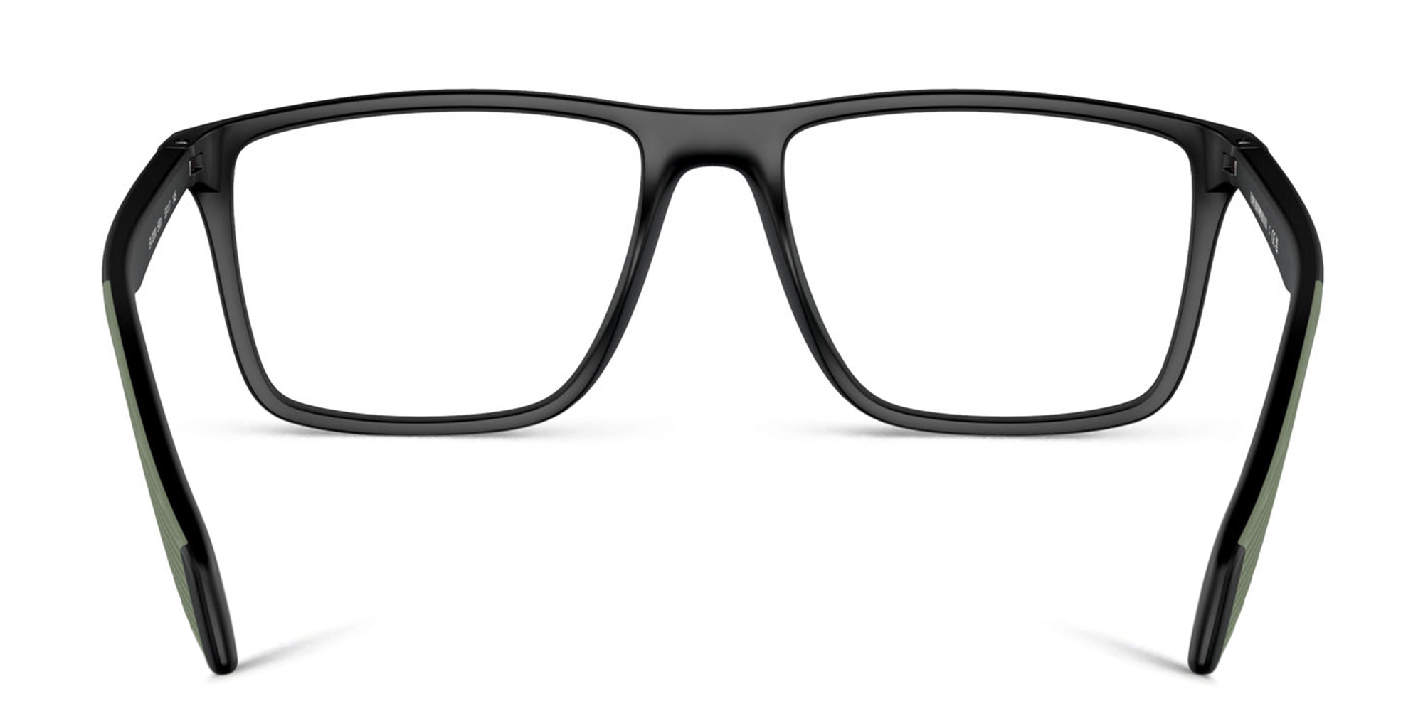 Shop Emporio Armani Wide Pillow Eyeglasses in Matte Black online.