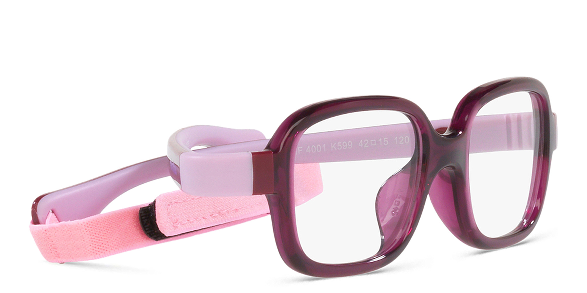 Shop Mira Flex Logo Kids Rectangle Eyeglasses in Burgundy online.