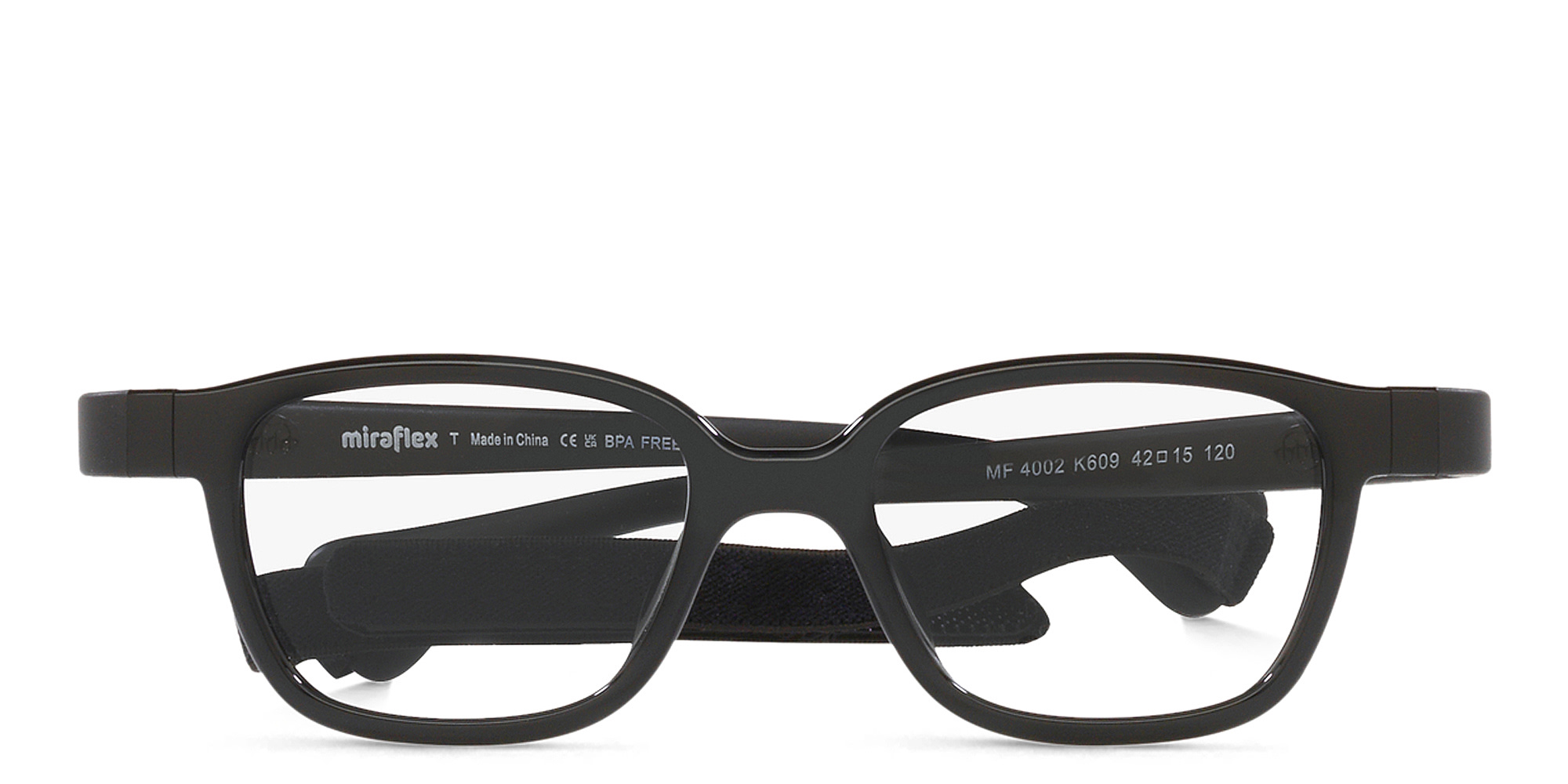 Shop Mira Flex Logo Kids Square Eyeglasses in Black online.